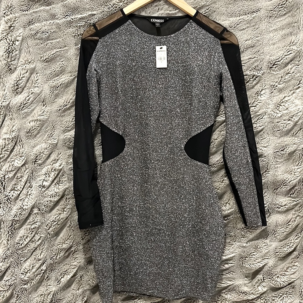Black mesh/sparkle express dress NWT